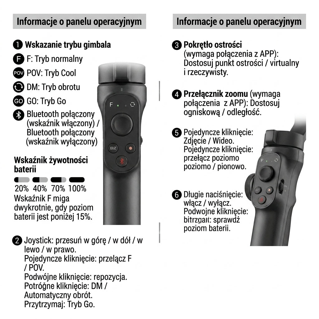Stabilizator Gimbala do Smartfona z Trójosiową Stabilizacją i Światłem RGB – 10 Godzin Nagrywania 6