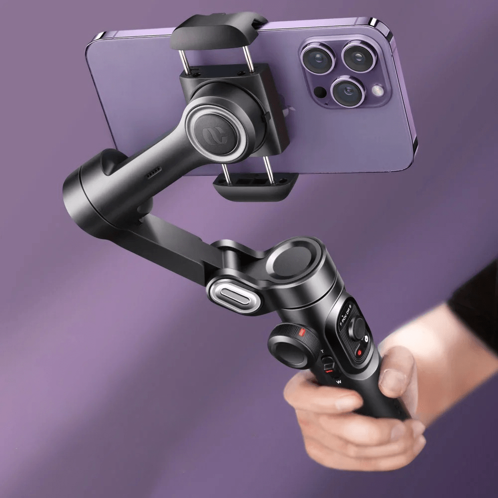Stabilizator Gimbala do Smartfona z Trójosiową Stabilizacją i Światłem RGB – 10 Godzin Nagrywania 0