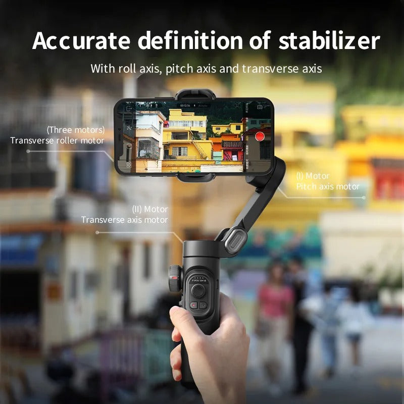 Stabilizator Gimbala do Smartfona z Trójosiową Stabilizacją i Światłem RGB – 10 Godzin Nagrywania 1