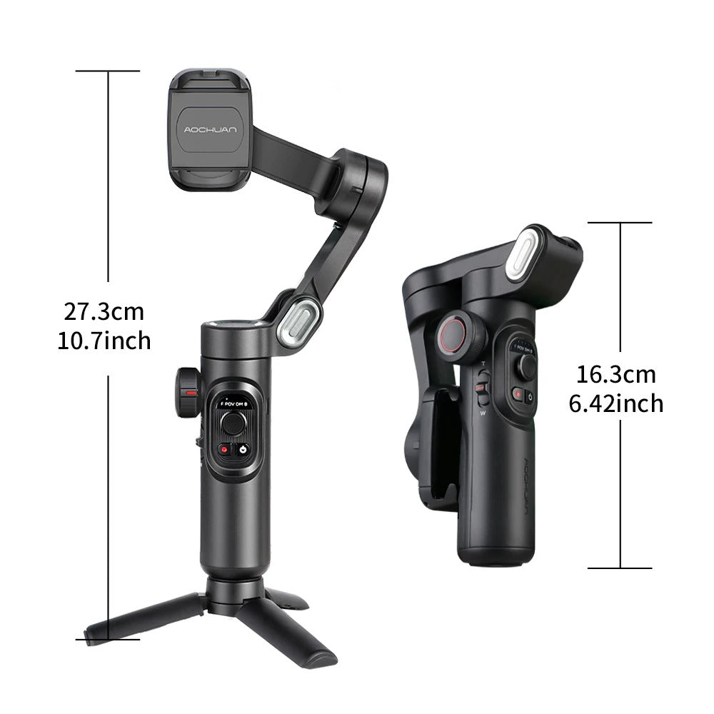 Stabilizator Gimbala do Smartfona z Trójosiową Stabilizacją i Światłem RGB – 10 Godzin Nagrywania 4