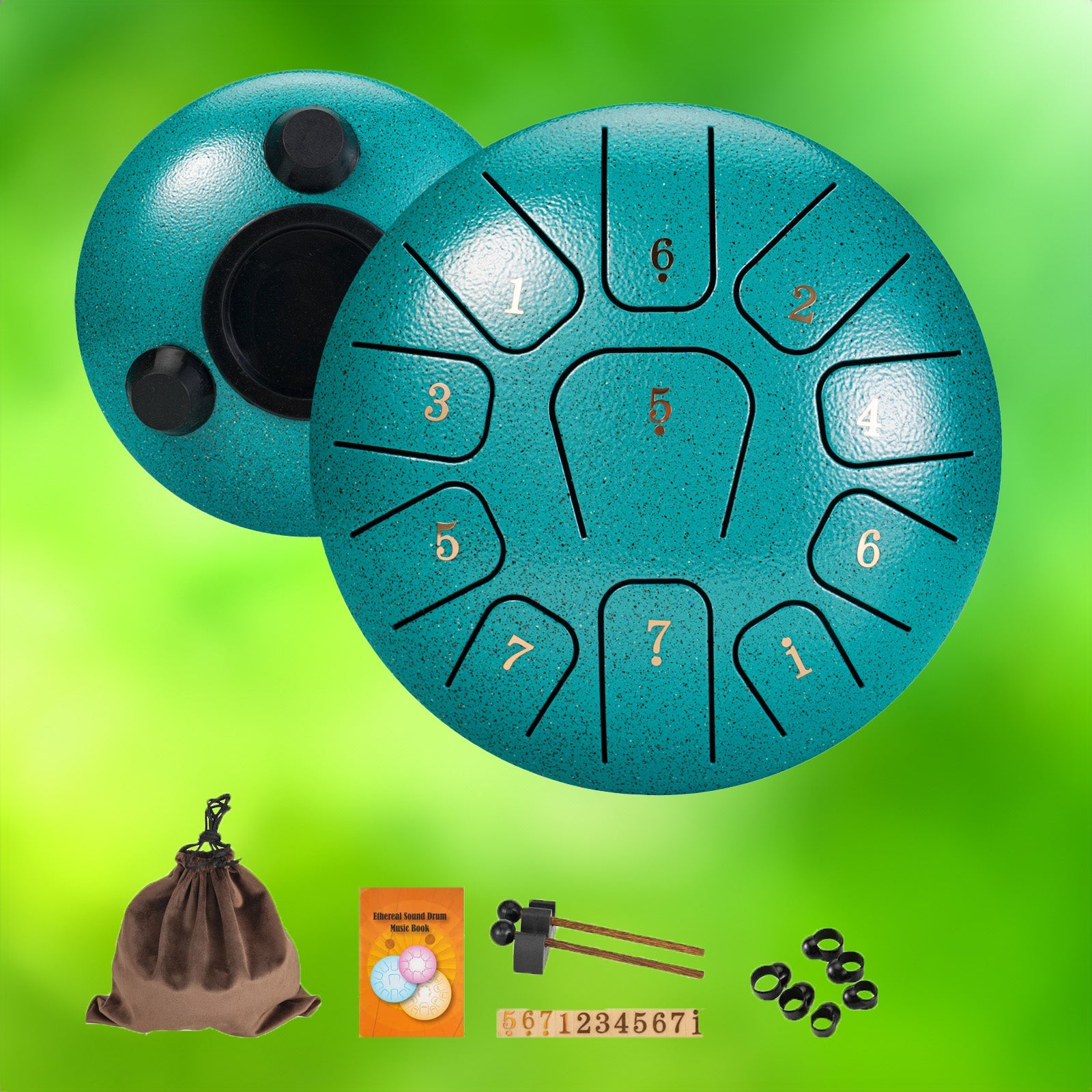 Stalowy Bęben Językowy 6 Calowy z 11 Nutami – Idealny do Medytacji i Jogi 0