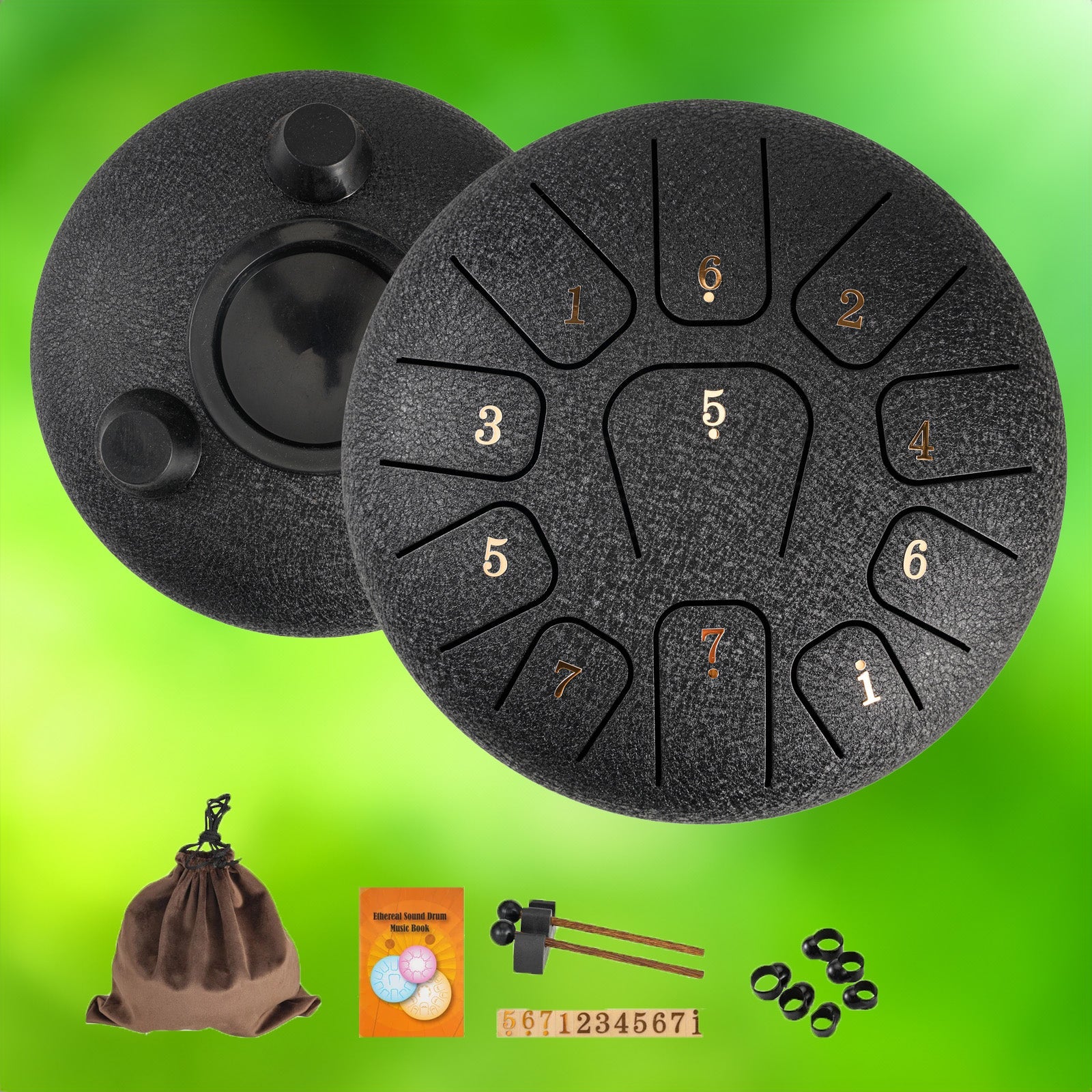 Stalowy Bęben Językowy 6 Calowy z 11 Nutami – Idealny do Medytacji i Jogi 4