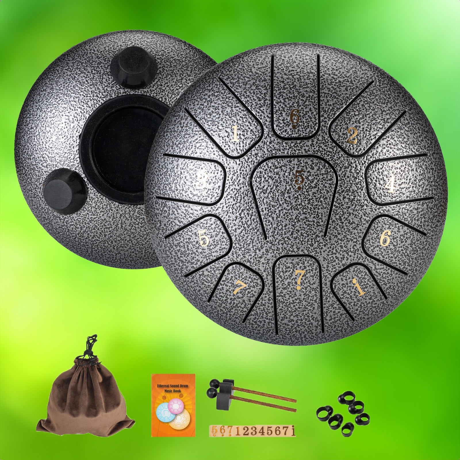 Stalowy Bęben Językowy 6 Calowy z 11 Nutami – Idealny do Medytacji i Jogi 5