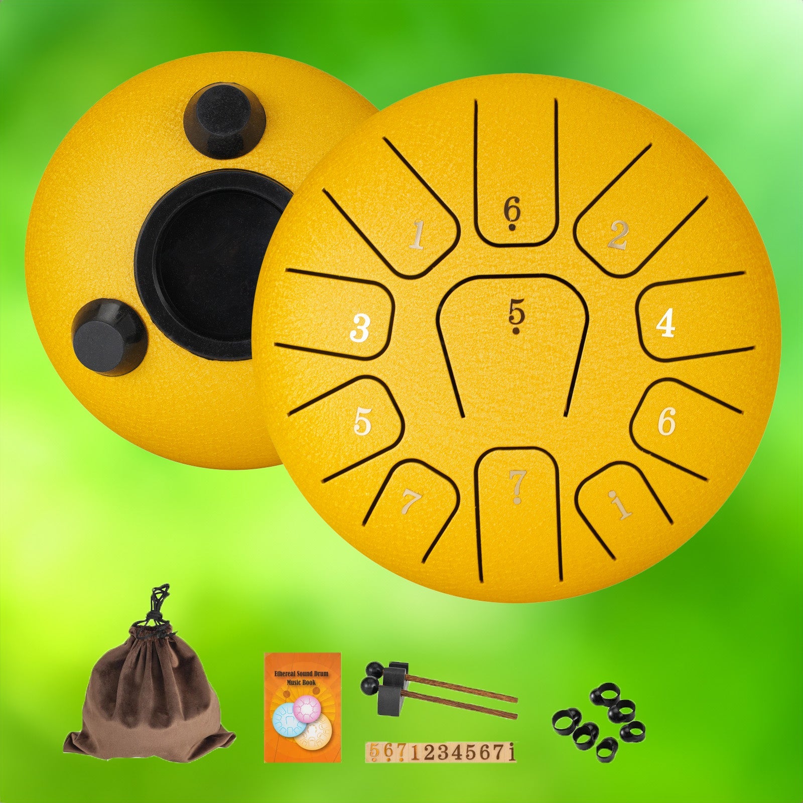 Stalowy Bęben Językowy 6 Calowy z 11 Nutami – Idealny do Medytacji i Jogi 7