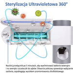 Sterylizator UV do Szczoteczek i Dozownik Pasty – Uchwyt na Ścianę, Mieści 5 Szczoteczek 5