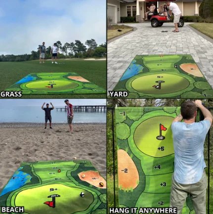 Sticky Golf Game - Mini Zestaw do Gry w Golfa z Samoprzylepną Matą i 5 Trybami Gry 6