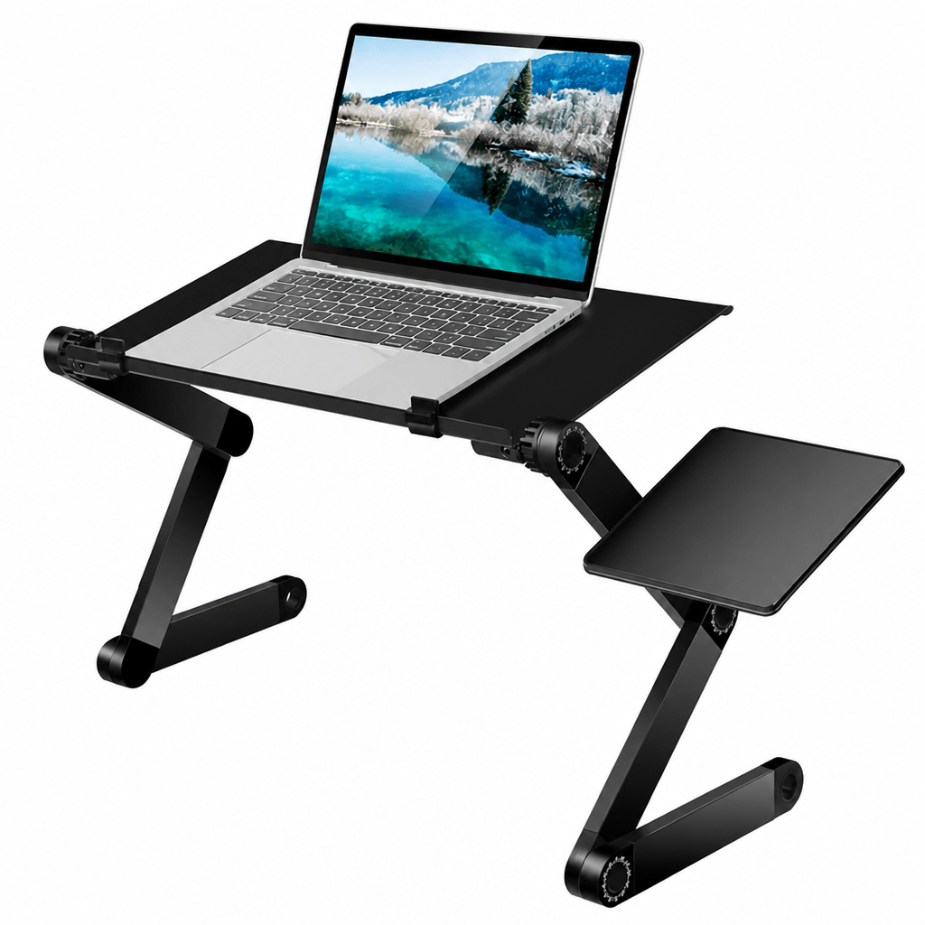 Stojak Na Laptopa Regulowany z Płytką Pod Mysz – Składany, Wysokość 4–49 cm, Otwory Wentylacyjne