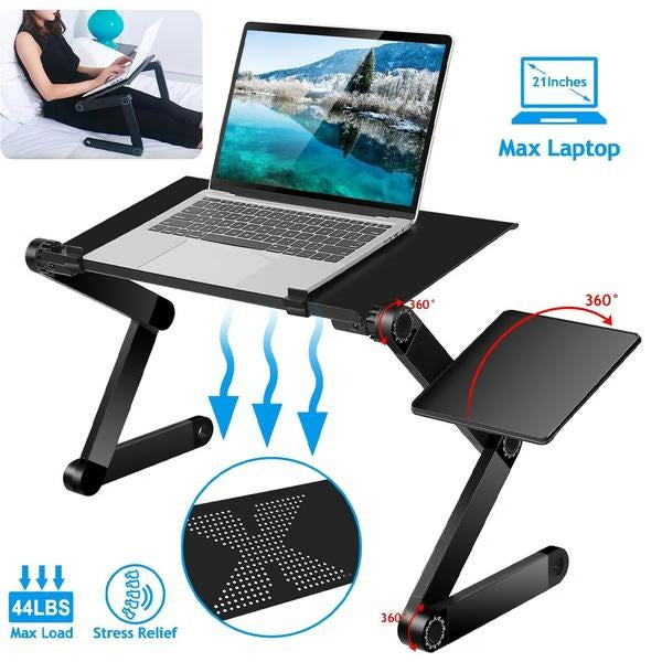Stojak Na Laptopa Regulowany z Płytką Pod Mysz – Składany, Wysokość 4–49 cm, Otwory Wentylacyjne 3