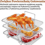 Stojak na Frytkownicę Powietrzną z 3 Rusztami – Stal Nierdzewna do Równomiernego Gotowania 5