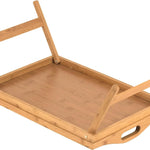 Stolik do łóżka z bambusa 45x30 cm – Składane nogi, idealny do pracy i posiłków 2