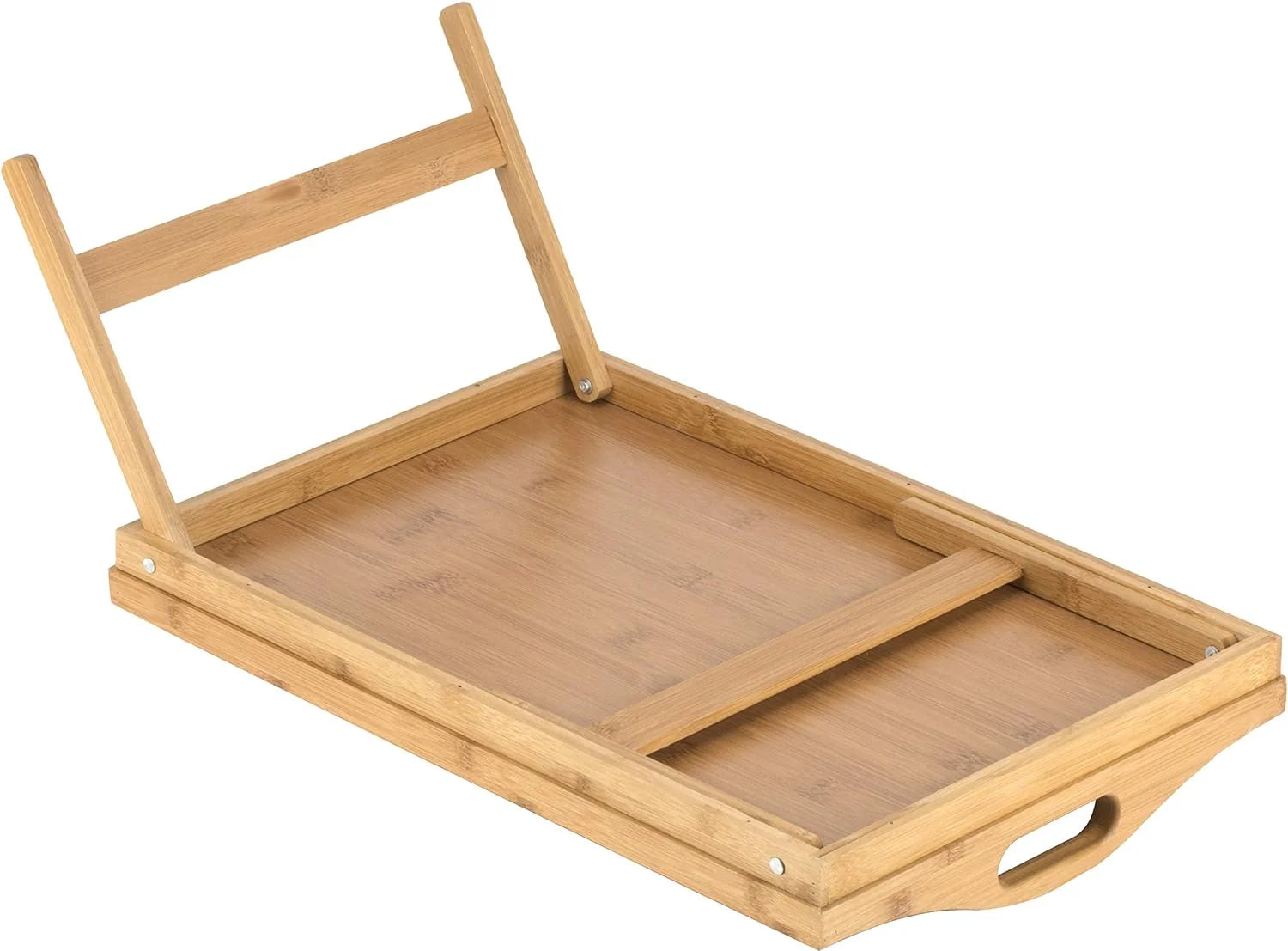 Stolik do łóżka z bambusa 45x30 cm – Składane nogi, idealny do pracy i posiłków 3