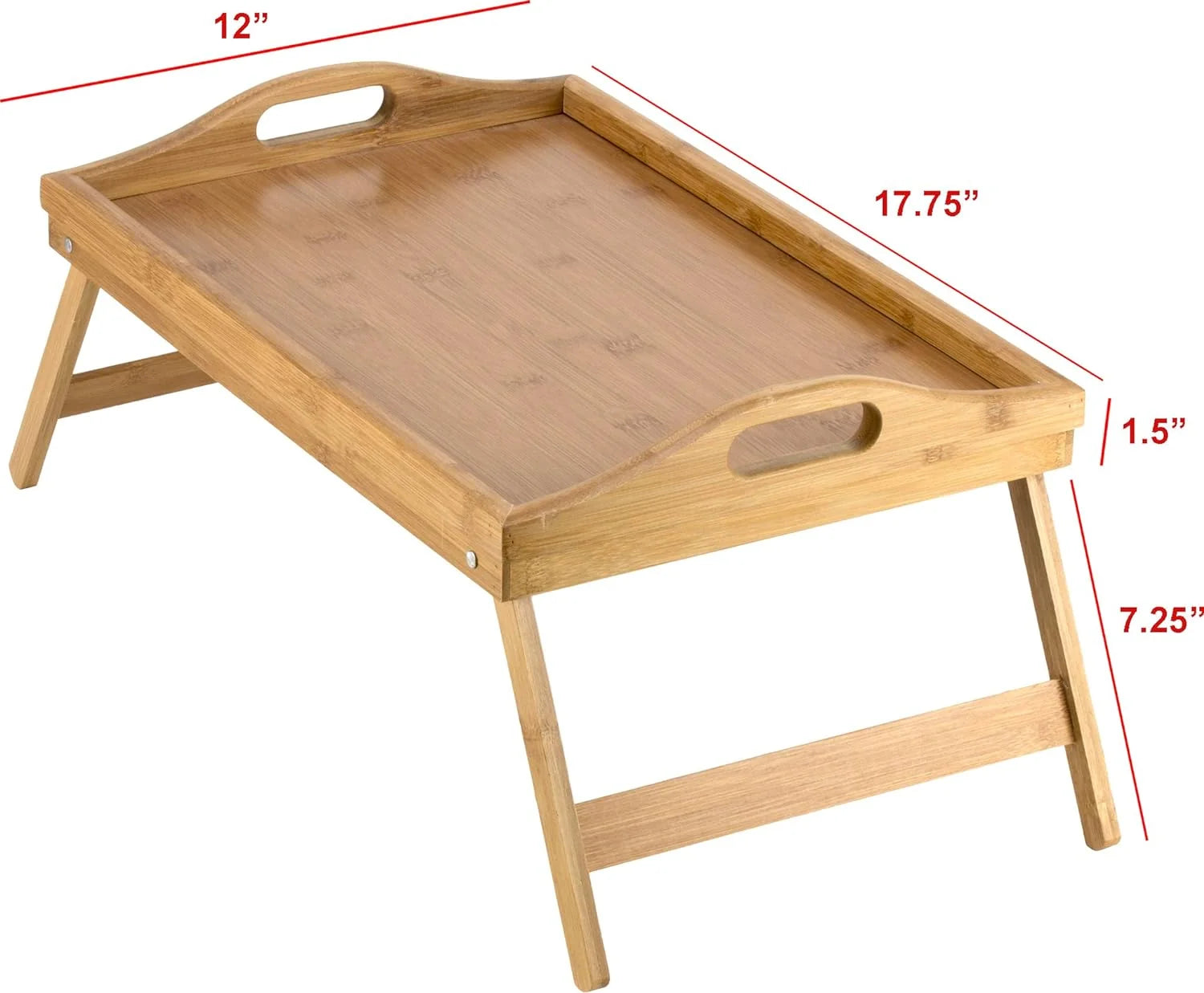 Stolik do łóżka z bambusa 45x30 cm – Składane nogi, idealny do pracy i posiłków 4