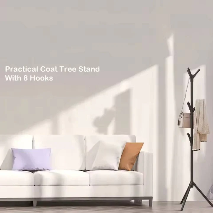 Stylowy Wieszak Stojący na Ubrania z Półką - Metalowy Stojak do Przechowywania 2