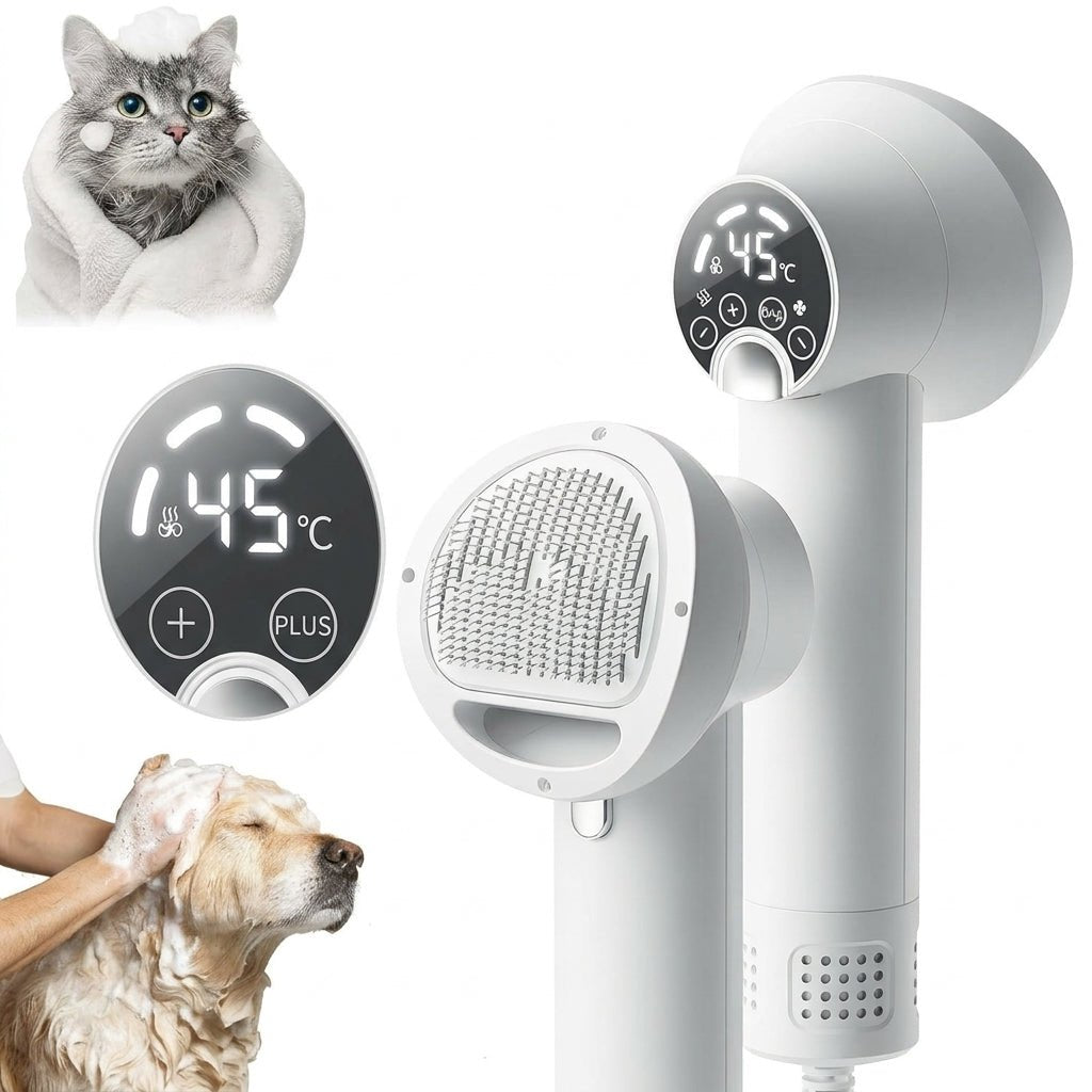 Suszarka dla psa 2 w 1 z regulacją temperatury i jonizacją – Cicha i Ergonomiczna 2