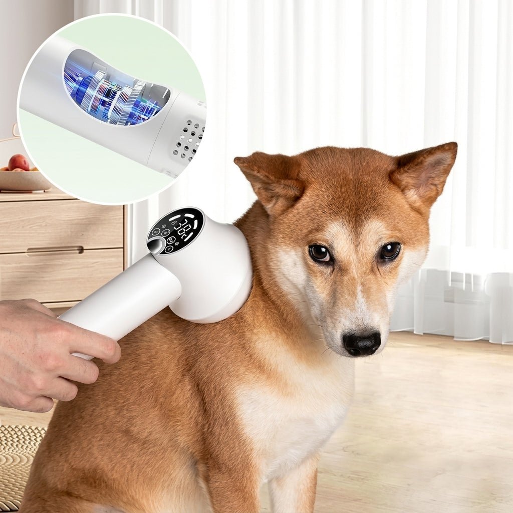 Suszarka dla psa 2 w 1 z regulacją temperatury i jonizacją – Cicha i Ergonomiczna 8
