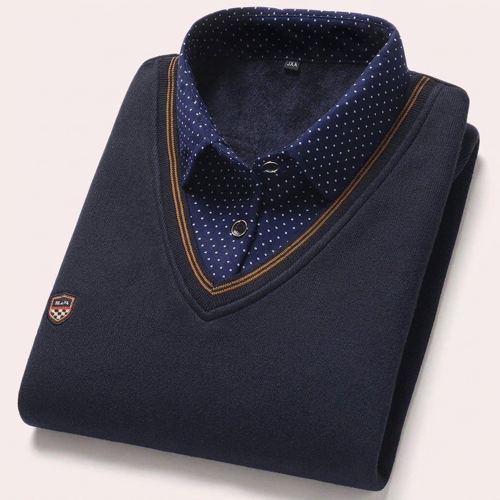 Sweter Męski z Kołnierzykiem Koszulowym – Miękki, Rozmiary M-4XL 8