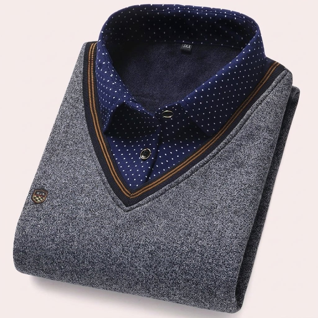 Sweter Męski z Kołnierzykiem Koszulowym – Miękki, Rozmiary M-4XL 7