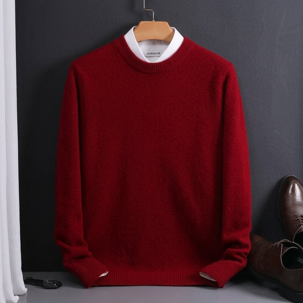 Sweter Męski z Miękkiego Materiału na Jesień – Dopasowany Krój, Okrągły Dekolt 6