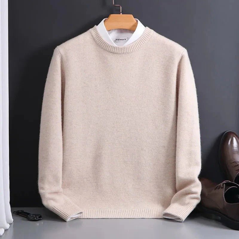 Sweter Męski z Miękkiego Materiału na Jesień – Dopasowany Krój, Okrągły Dekolt 1