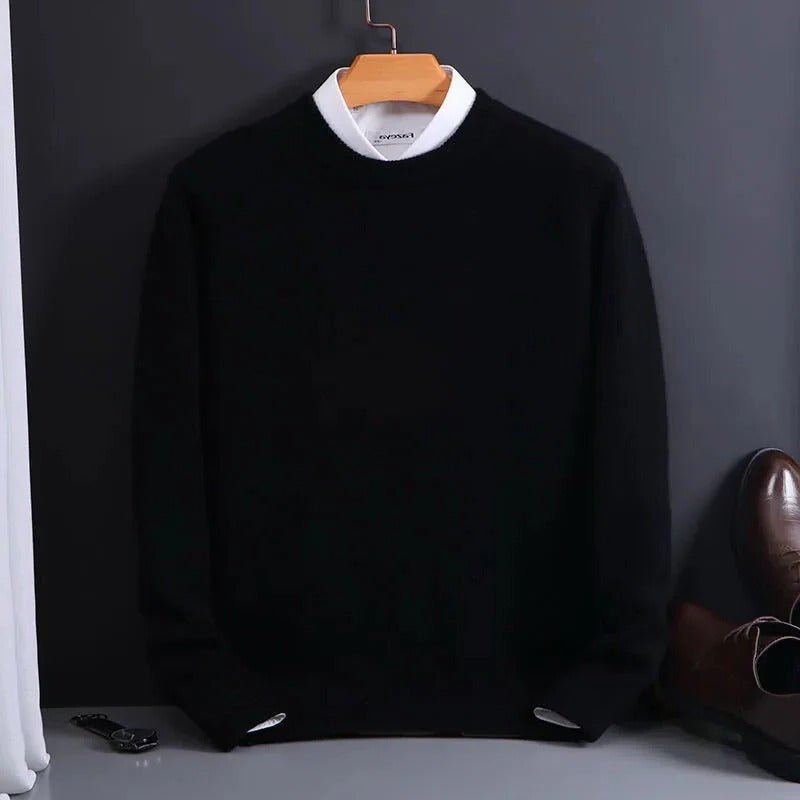 Sweter Męski z Miękkiego Materiału na Jesień – Dopasowany Krój, Okrągły Dekolt 2