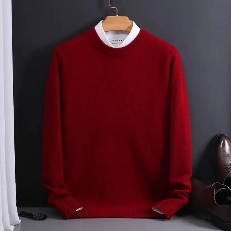 Sweter Męski z Miękkiego Materiału na Jesień – Dopasowany Krój, Okrągły Dekolt 5
