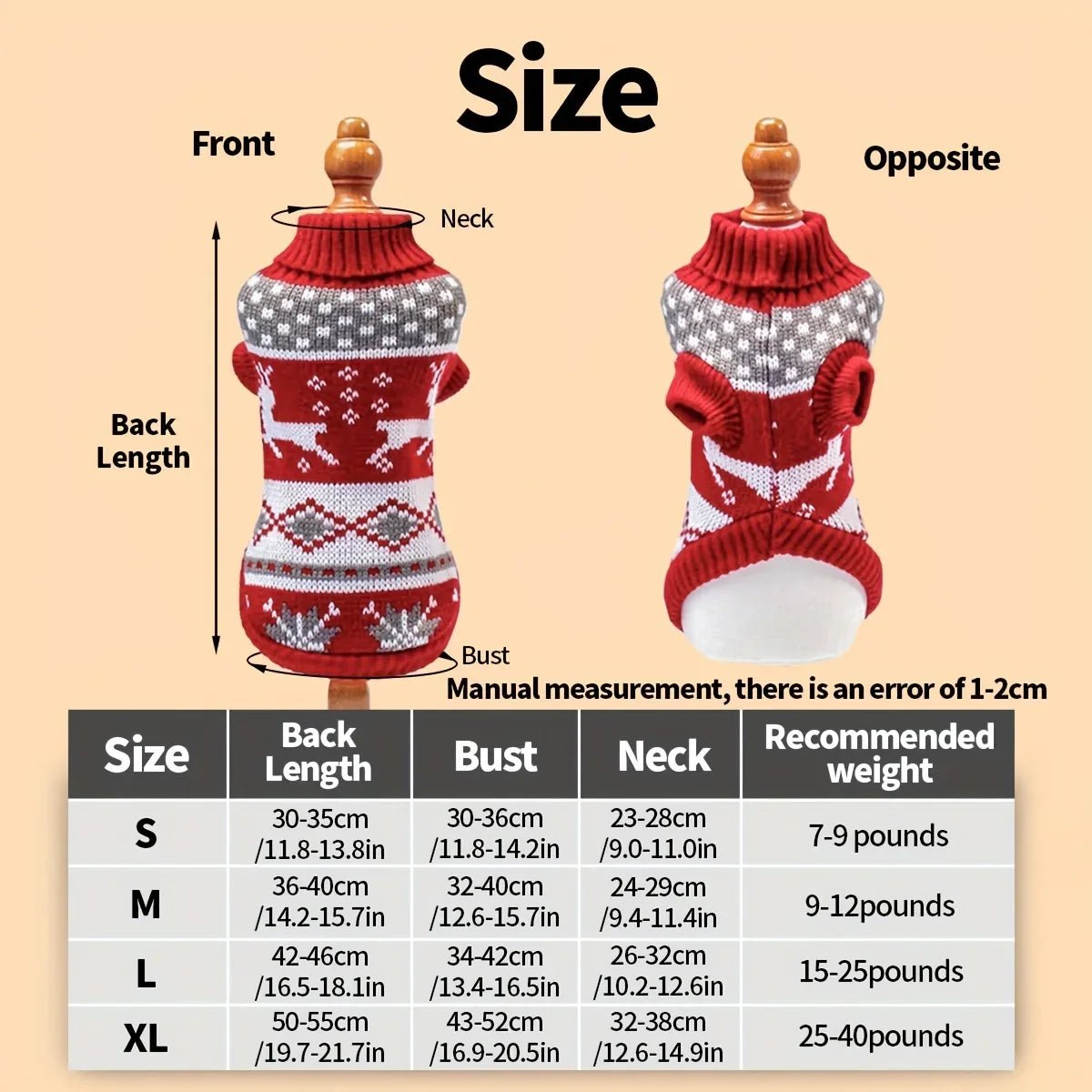 Sweter dla Małych Zwierząt z Motywem Świątecznym – Ciepły, Miękki, Jednoczęściowy 1