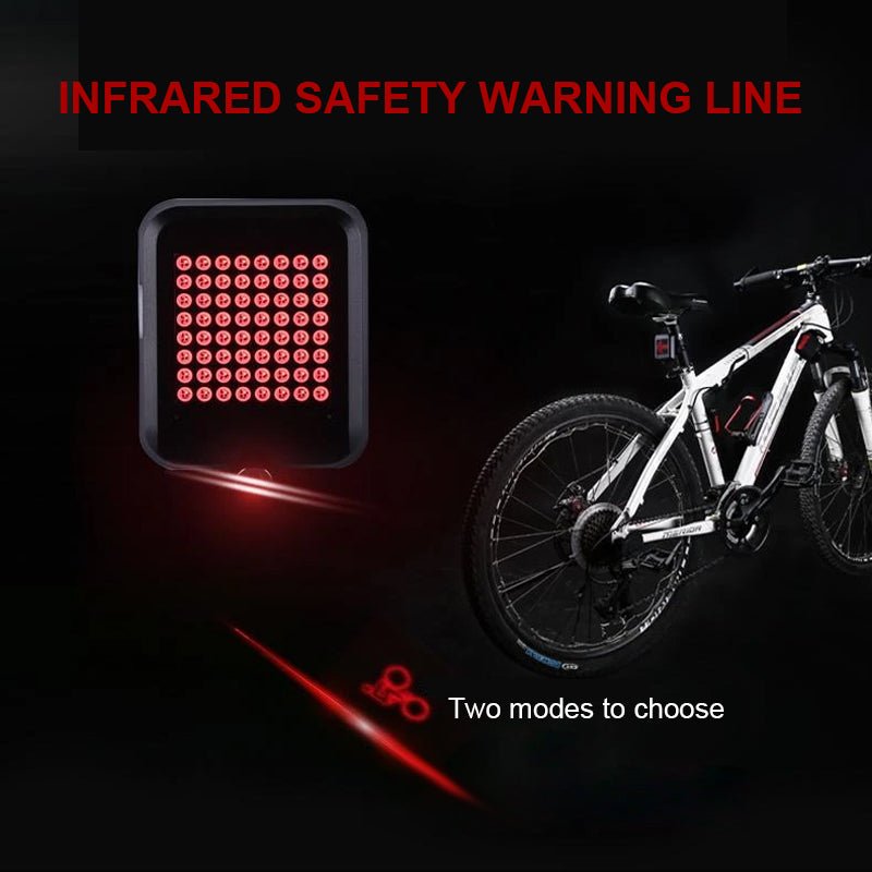 Światło do Roweru LED z Kierunkowskazami i Laserem – Ładowalne USB z Czujnikiem Hamowania 3