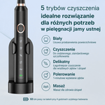 Szczoteczka do zębów elektryczna ultradźwiękowa z 5 trybami – Akumulatorowa, IPX7, do 120 dni pracy