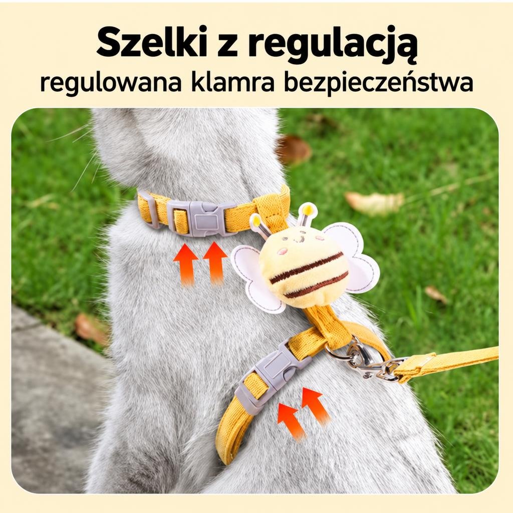 Szelki dla Kota z Regulowanymi Paskami – Bezpieczne na Spacery, Oddychający Materiał 10