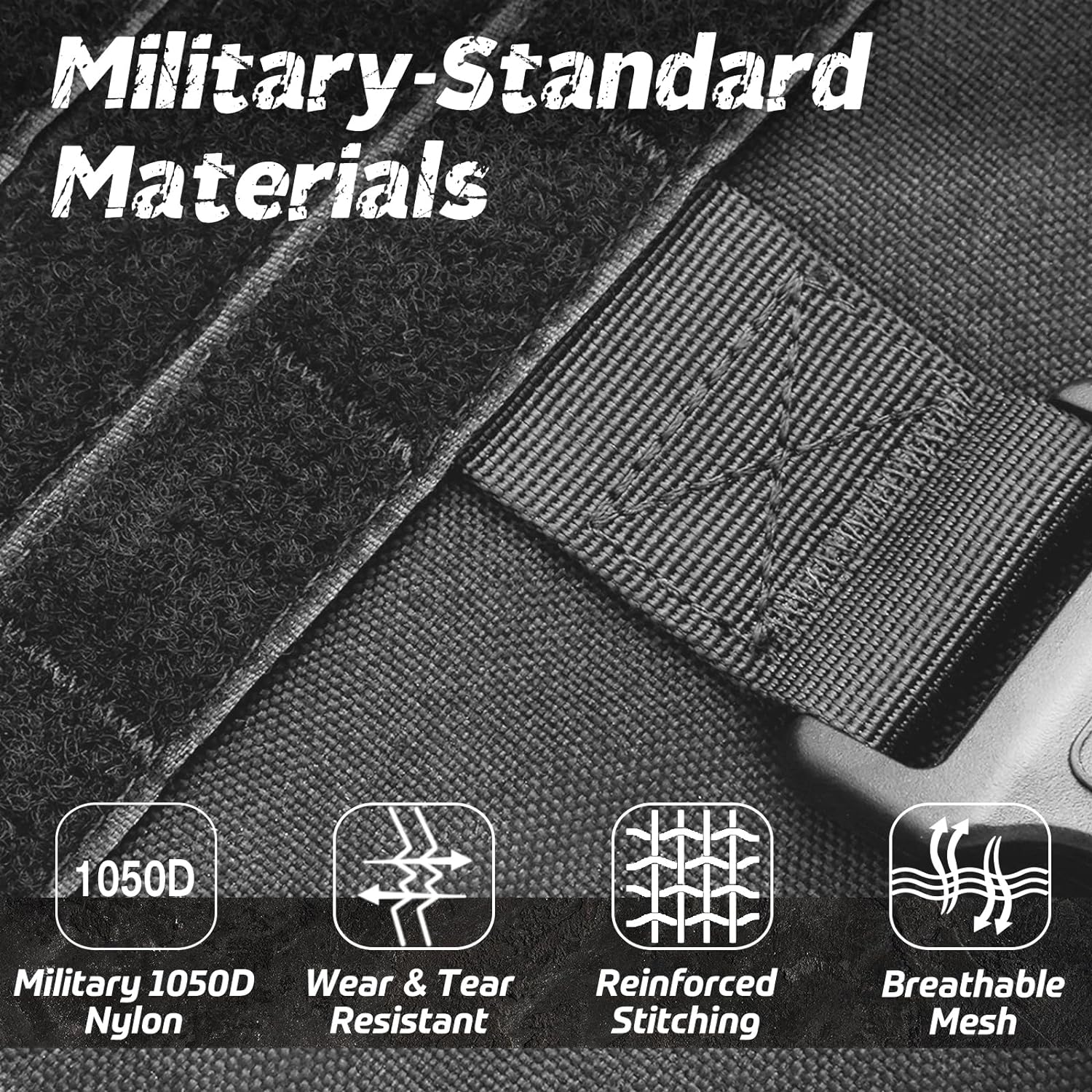 Szelki dla Psa Regulowane – Taktyczne Nylon 1050D z Systemem Molle i Uchwytami 1