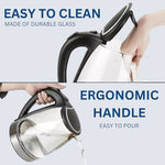 Szklany Czajnik Elektryczny 1,8 L 1500 W z Podświetleniem LED i Automatycznym Wyłączaniem 5