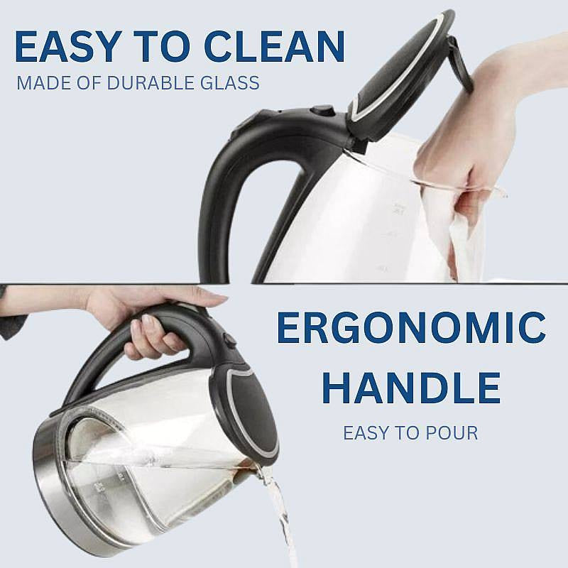 Szklany Czajnik Elektryczny 1,8 L 1500 W z Podświetleniem LED i Automatycznym Wyłączaniem 5