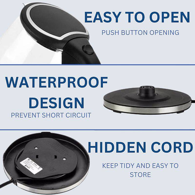 Szklany Czajnik Elektryczny 1,8 L 1500 W z Podświetleniem LED i Automatycznym Wyłączaniem 6