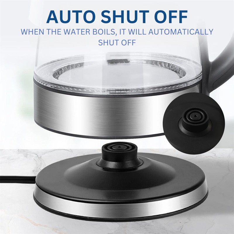 Szklany Czajnik Elektryczny 1,8 L 1500 W z Podświetleniem LED i Automatycznym Wyłączaniem 7