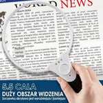 Szkło Powiększające 14cm z Oświetleniem LED – 10x, 20x, 45x do Czytania i Weryfikacji 4