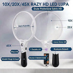 Szkło Powiększające 14cm z Oświetleniem LED – 10x, 20x, 45x do Czytania i Weryfikacji 3