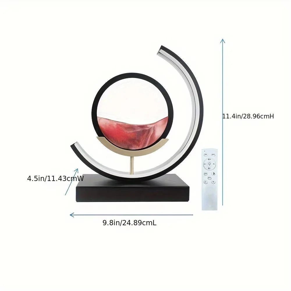 Sztuka Ruchomego Piasku 43,7 cm z Regulacją Prędkości i 3 Trybami Światła - Dekoracja Wnętrz do Biura i Salonów 4