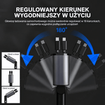 Szybka Ładowarka Samochodowa 100 W z Chowanym Kablem USB-C – Dwa Porty, Monitorowanie Napięcia