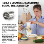 Tarka do Warzyw i Sera z Wymiennymi Ostrzami – Ręczna Obrotowa z Antypoślizgową Podstawą 5