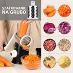 Tarka do Warzyw i Sera z Wymiennymi Ostrzami – Ręczna Obrotowa z Antypoślizgową Podstawą 