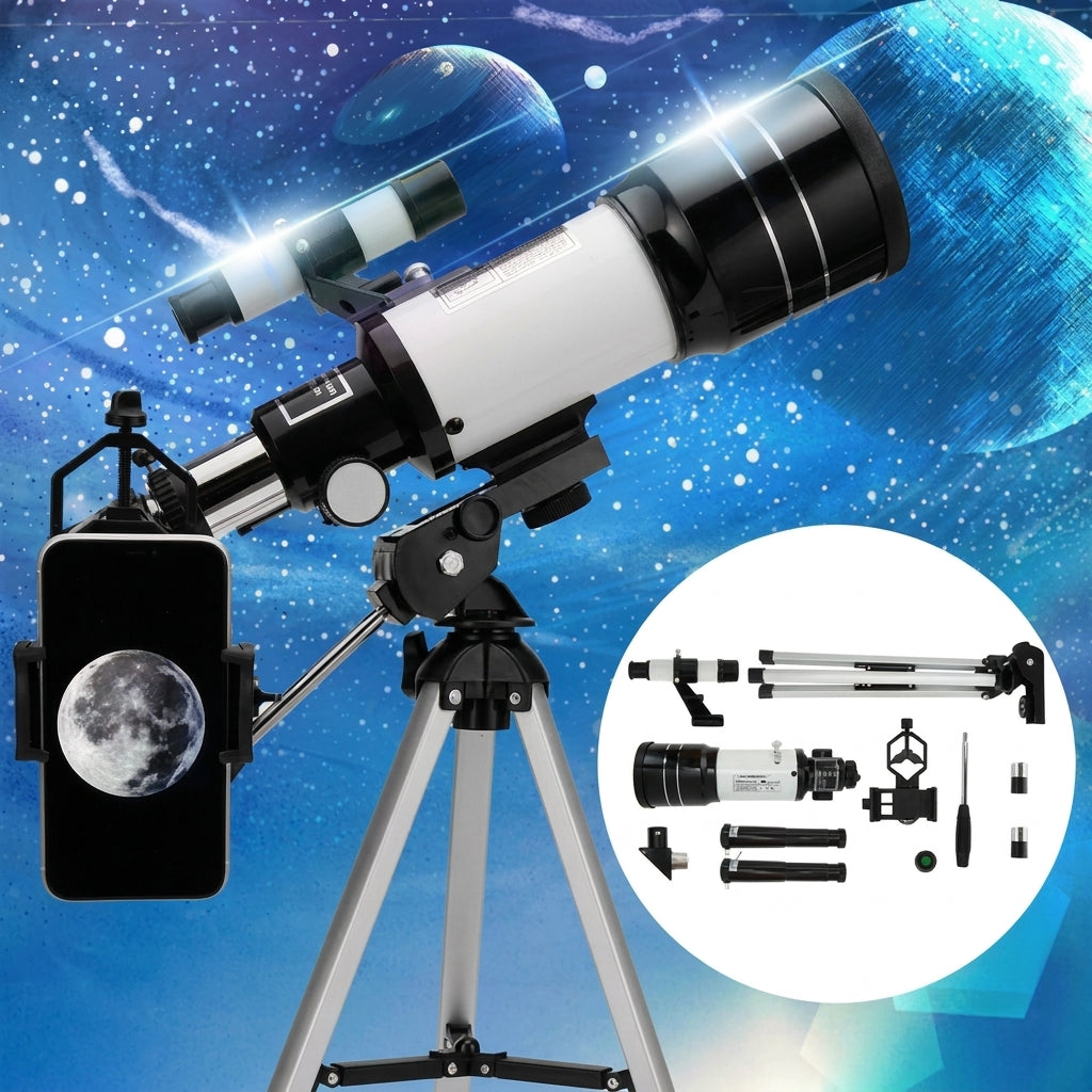 Teleskop Astronomiczny 150x dla Początkujących z Aluminiowym Statywem – Obserwacja Księżyca i Planet 6