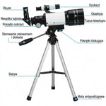 Teleskop Astronomiczny 150x dla Początkujących z Aluminiowym Statywem – Obserwacja Księżyca i Planet 3