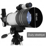 Teleskop Astronomiczny 150x dla Początkujących z Aluminiowym Statywem – Obserwacja Księżyca i Planet 9