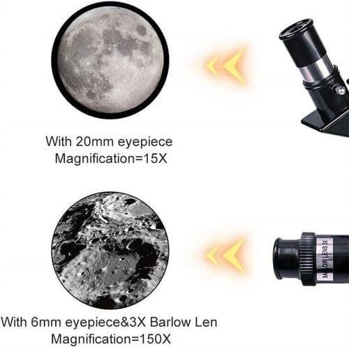 Teleskop Astronomiczny 150x dla Początkujących z Aluminiowym Statywem – Obserwacja Księżyca i Planet 1