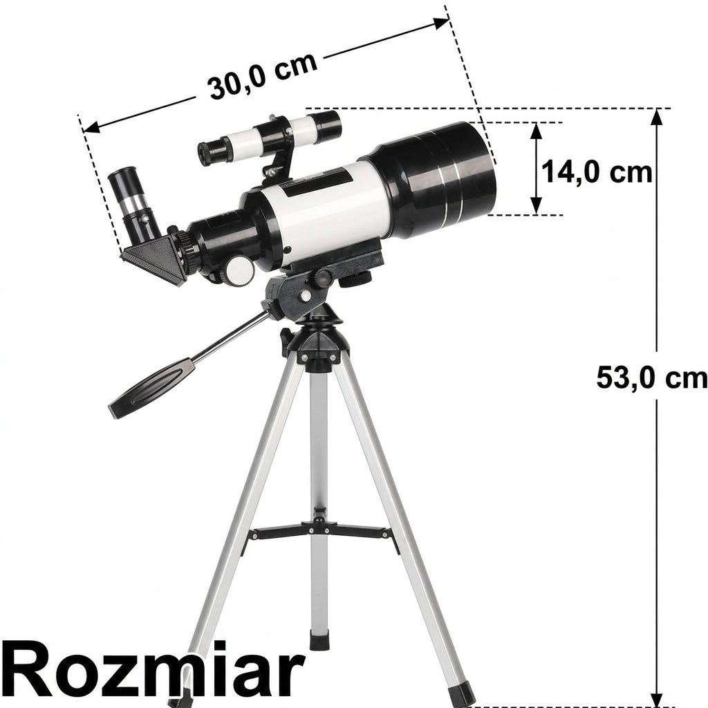 Teleskop Astronomiczny dla Początkujących 70 mm z Adapterem do Telefonu – Ogniskowa 300 mm 3