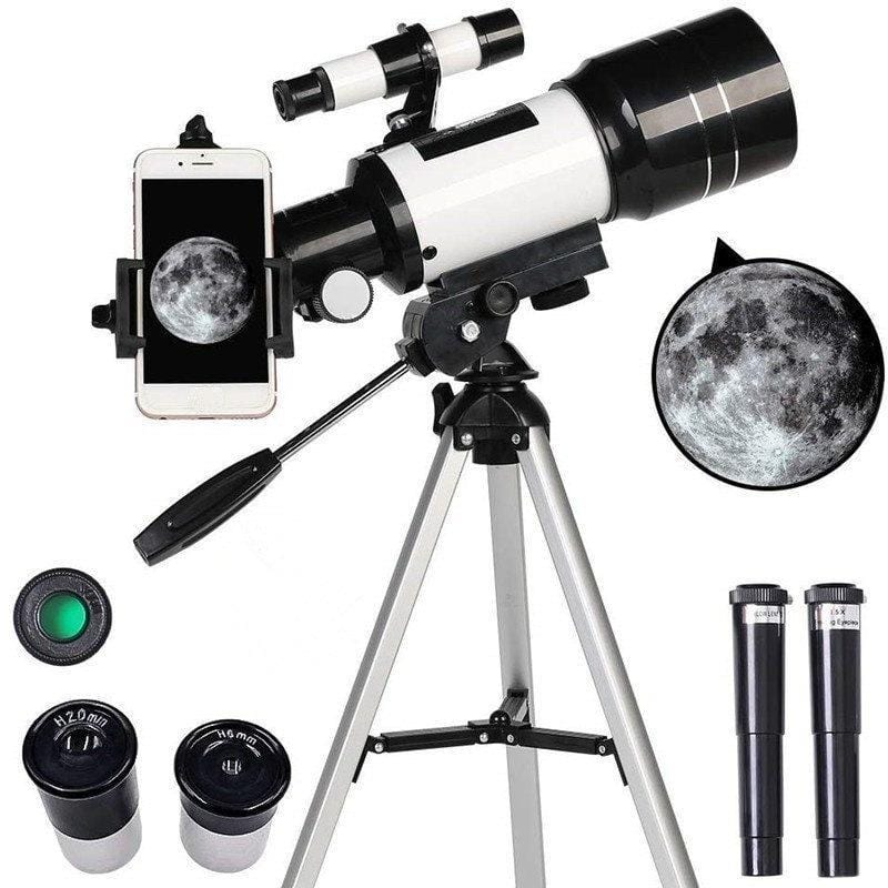Teleskop Astronomiczny dla Początkujących 70 mm z Adapterem do Telefonu – Ogniskowa 300 mm 0