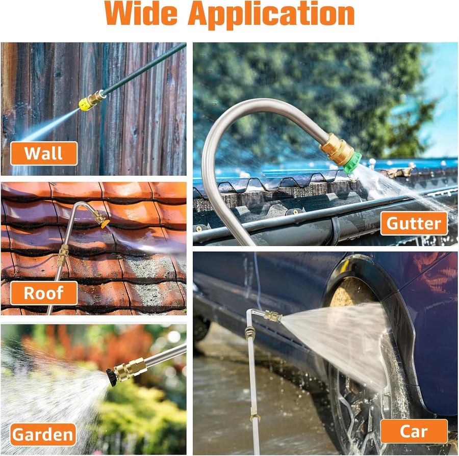 Teleskopowa Przedłużka do Myjki Wysokociśnieniowej 4000 PSI z 6 Dyszami 2