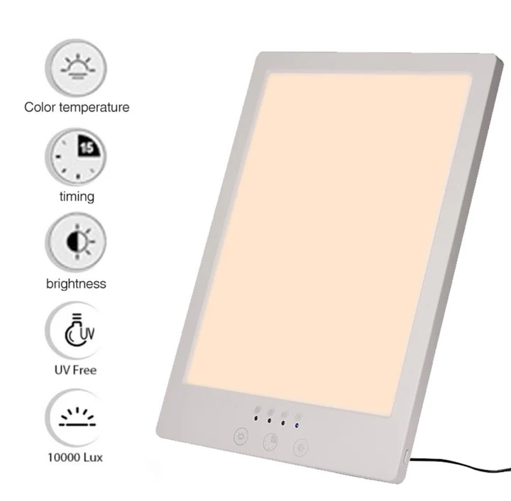 Terapeutyczna Lampa Słoneczna 10 000 Luksów z Regulowanym Poziomem Jasności 0