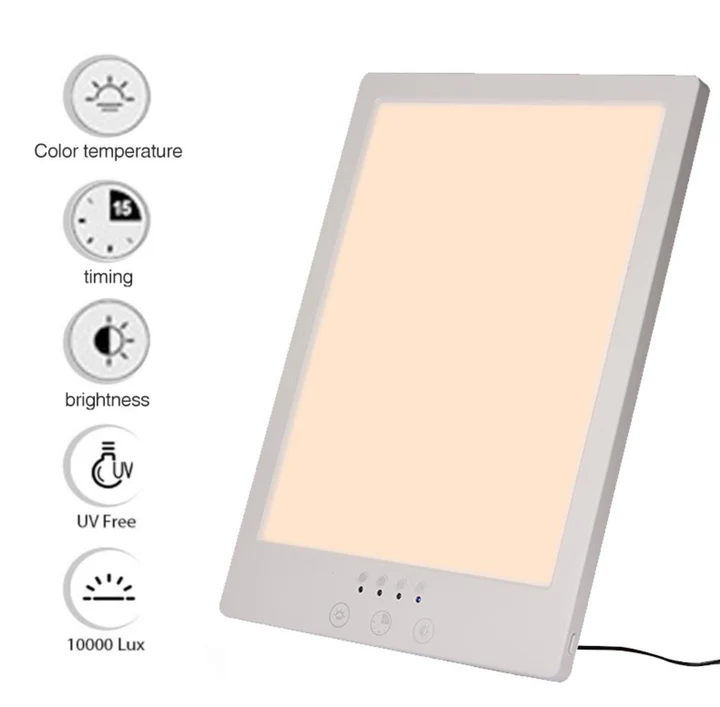 Terapeutyczna Lampa Słoneczna 10 000 Luksów z Regulowanym Poziomem Jasności 0
