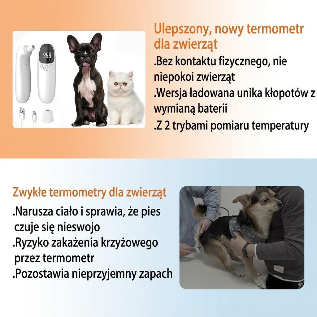 Termometr Na Podczerwień Dla Zwierząt – Bezkontaktowy Pomiar Temperatury z Pamięcią 32 Odczyty 5